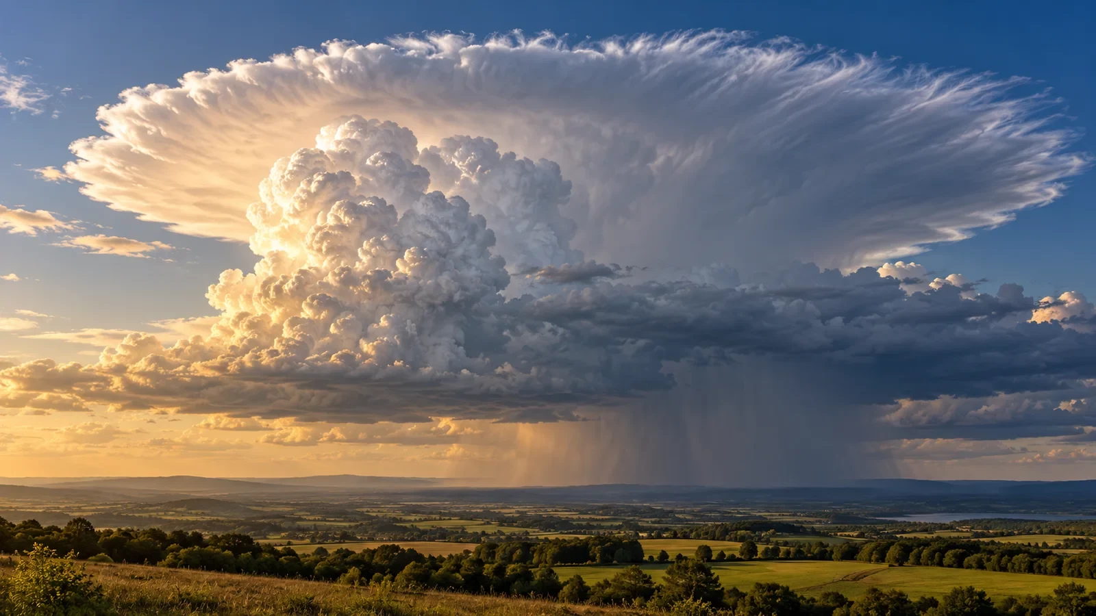 Ausgereifter Cumulonimbus mit breitem ambossförmigem Oberteil