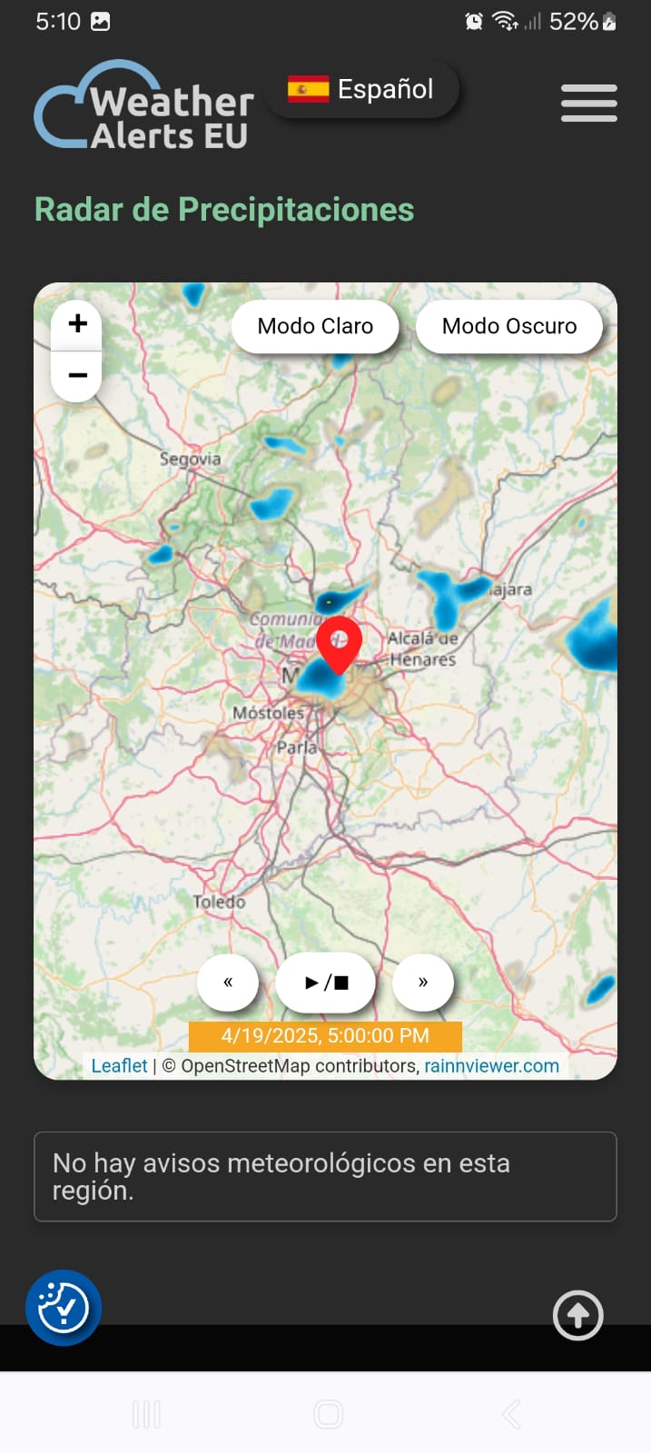 Weather alerts app - forecast map view